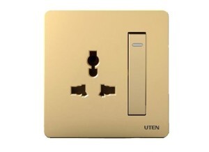 Bộ công tắc đơn 1 chiều và ổ cắm 5 chấu đa năng Uten Q7GK11Z12Z13/N