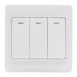 Bộ công tắc nút nhấn ba có đèn Led Simon 51033BF