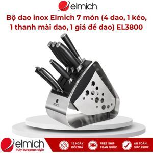 Bộ dao inox Elmich 7 món EL3800 (4 dao, 1 kéo, 1 thanh mài dao, 1 giá để dao )