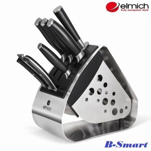 Bộ dao inox Elmich 7 món EL3800 (4 dao, 1 kéo, 1 thanh mài dao, 1 giá để dao )