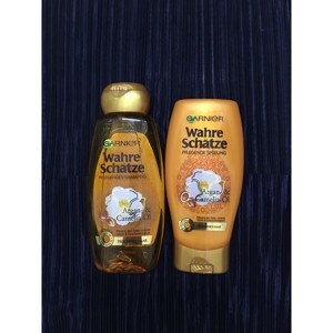 Bộ dầu gội Garnier Wahre schatze chiết xuất từ dầu Argan cho tóc khô
