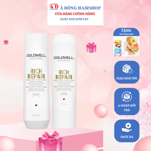 Bộ dầu gội và xả Goldwell Rich Repair chữa tri tóc hư tổn - 250ml