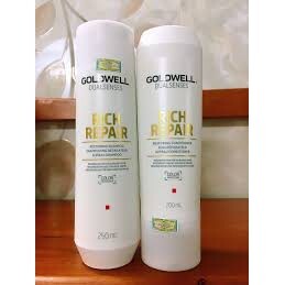 Bộ dầu gội và xả Goldwell Rich Repair chữa tri tóc hư tổn - 250ml