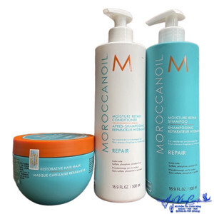 Bộ dầu gội xả phục hồi tóc hư tổn Moroccanoil Moisture Repair Shampoo - 250ml