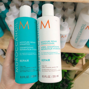 Bộ dầu gội xả phục hồi tóc hư tổn Moroccanoil Moisture Repair Shampoo - 250ml