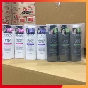 Bộ dầu gội xả phục hồi tóc hư tổn-Damage Clinic Kerasys - 600 ml , 2 gội , 1 xả