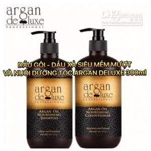 Bộ dầu gội xả tinh dầu phục hồi cho tóc hư tổn Argan Deluxe - 300ml