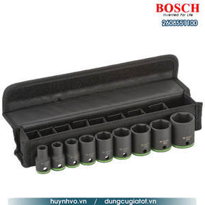 Bộ đầu khẩu 9 chiếc 40mm 1/2'' 10,11,13,17,19,21,22,24,27 Bosch 2608551100