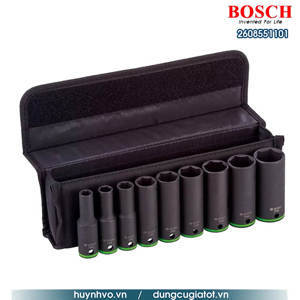 Bộ đầu khẩu 9 chiếc 75mm 1/2'' 10,11,13,17,19,21,22,24,27 Bosch 2608551101