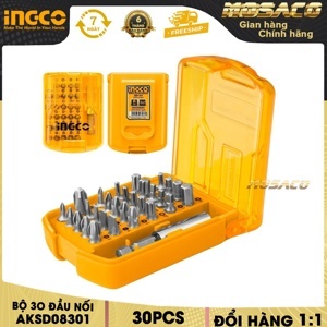 Bộ đầu nối và mũi bắt vít đa năng 30 chi tiết Ingco AKSD08301