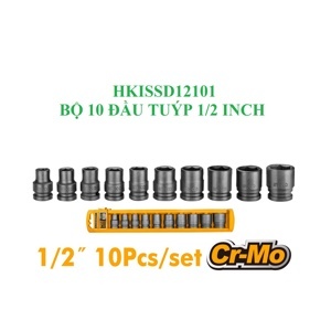 Bộ đầu tuýp 10 chi tiết Ingco HKISSD12101