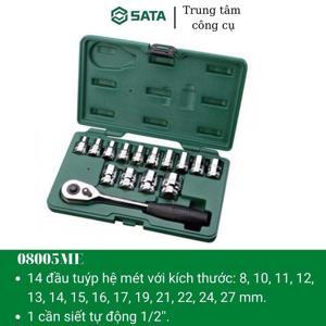 Bộ đầu tuýp 1/2", 15 chi tiết Sata 08005ME