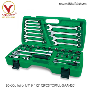 Bộ đầu tuýp 1/4" & 1/2" 42PCS TOPTUL GAAI4201