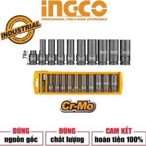 Bộ đầu tuýp dài 10 chi tiết Ingco HKISSD12102L