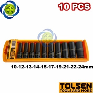 Bộ đầu tuýp dài đen 1/2 Công nghiệp 10 món Tolsen 18296