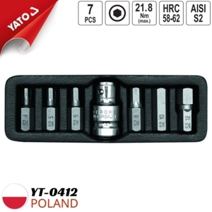 Bộ đầu tuýp mũi lục giác 1/2" Yato 7 chi tiết YT-0412