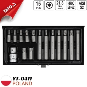 Bộ đầu tuýp mũi sao Yato 1/2" 15 chi tiết YT-0411