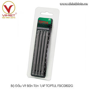 Bộ đầu vít  bắn tôn 4món đầu bake PH2x150mm Toptul FSIC0802G