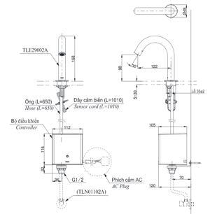 Bộ điều khiển vòi cảm ứng Toto TLE03502A1/TLN01103A/TLE05701A