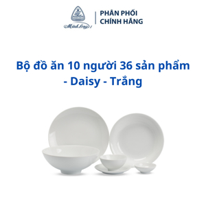 Bộ đồ ăn 10 người 36 sản phẩm – Daisy – Trắng