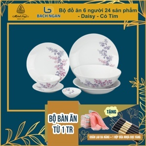 Bộ đồ ăn 6 người 24 sản phẩm – Daisy – Cỏ Tím