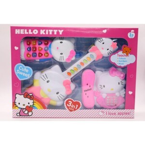 Bộ đồ chơi điện thoại và đàn cho em bé Hello kitty 1203