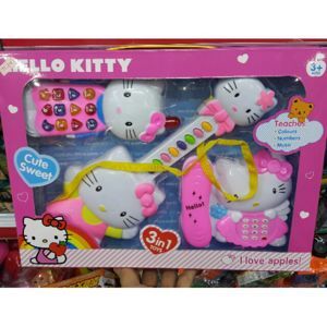 Bộ đồ chơi điện thoại và đàn cho em bé Hello kitty 1203