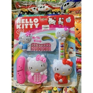 Bộ đồ chơi điện thoại và đàn cho em bé Hello kitty 1203