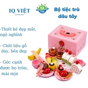 Bộ đồ chơi gỗ tiệc trà dâu tây cho bé MG091