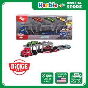 Bộ đồ chơi Xe kéo kèm 4 ô tô Dickie Toys Car Carrier 203745008