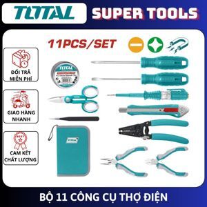 Bộ đồ nghề cho thợ điện 11 chi tiết Total TKETS0111