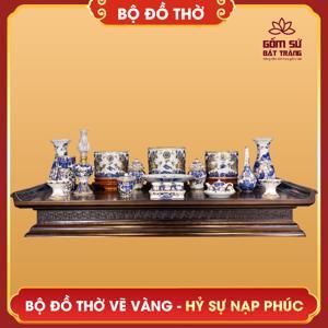 Bộ đồ thờ vẽ vàng Hỷ Sự Nạp Phúc