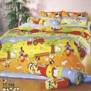 Bộ drap họa tiết vườn thú Toto TT198 160 x 200 x 25 cm