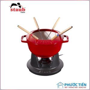 Bộ Fondue Staub màu đỏ Cherry – 18cm