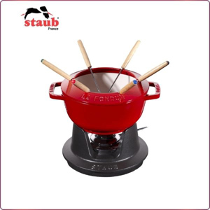 Bộ Fondue Staub màu đỏ Cherry – 18cm