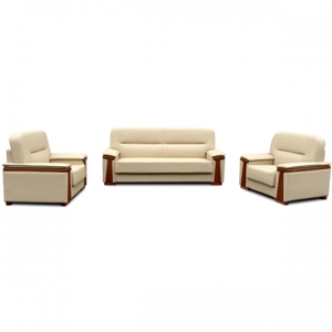 Bộ ghế Sofa phòng khách cao cấp  bọc PVC đen SF34-3