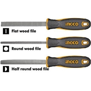 Bộ giũa thép 3 cây Dẹp - Bán nguyệt - Tròn  Ingco 8"/200mm HKTFW0308