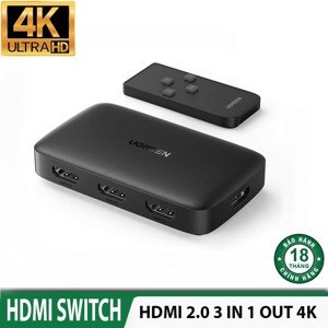 Bộ gộp HDMI 3 ra 1 hỗ trợ 4K  Ugreen 80125