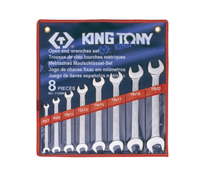 Bộ hai đầu miệng 8 cái hệ mét Kingtony 1108MR 6-22mm