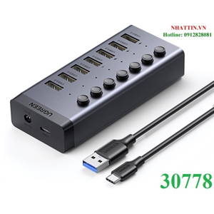 Bộ HUB chia 7 cổng USB 3.0 có công tắc Ugreen 30778