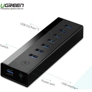 Bộ HUB chia 7 Cổng USB 3.0 Có Nguồn 5V/2A Ugreen 40522