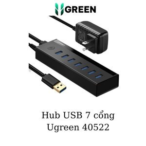 Bộ HUB chia 7 Cổng USB 3.0 Có Nguồn 5V/2A Ugreen 40522