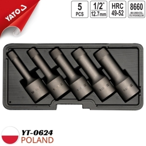 Bộ khẩu nhổ ốc bulông hỏng đảo chiều 5 chi tiết YT-0624