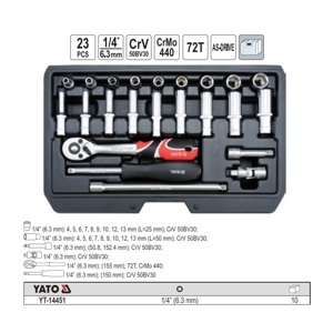 Bộ khẩu tay vặn 23 chi tiết YT-14451