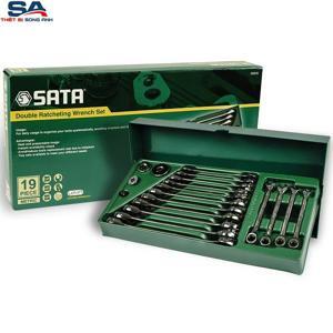 Bộ khay cờ lê tự động 2 đầu vòng miệng Sata 09925, 19 chi tiết