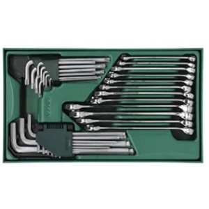 Bộ khay cờ lê vòng miệng và lục giác 30 chi tiết Sata 09906
