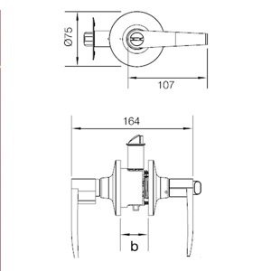 Bộ khóa tay nắm cửa toilet 489.10.175