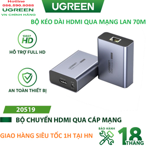 Bộ khuếch đại HDMI 70m qua cáp mạng Ugreen 20519