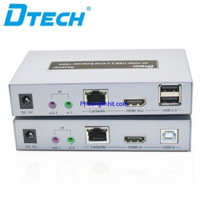 Bộ khuếch đại HDMI + USB qua mạng 100M Dtech DT-7051