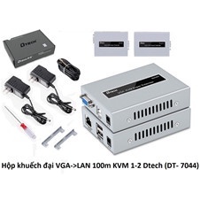 Bộ khuếch đại VGA qua Lan 100m có KVM DTECH DT-7044